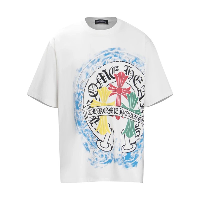 Chrome Hearts T-Shirts Graphic Cross Print — 6007 white