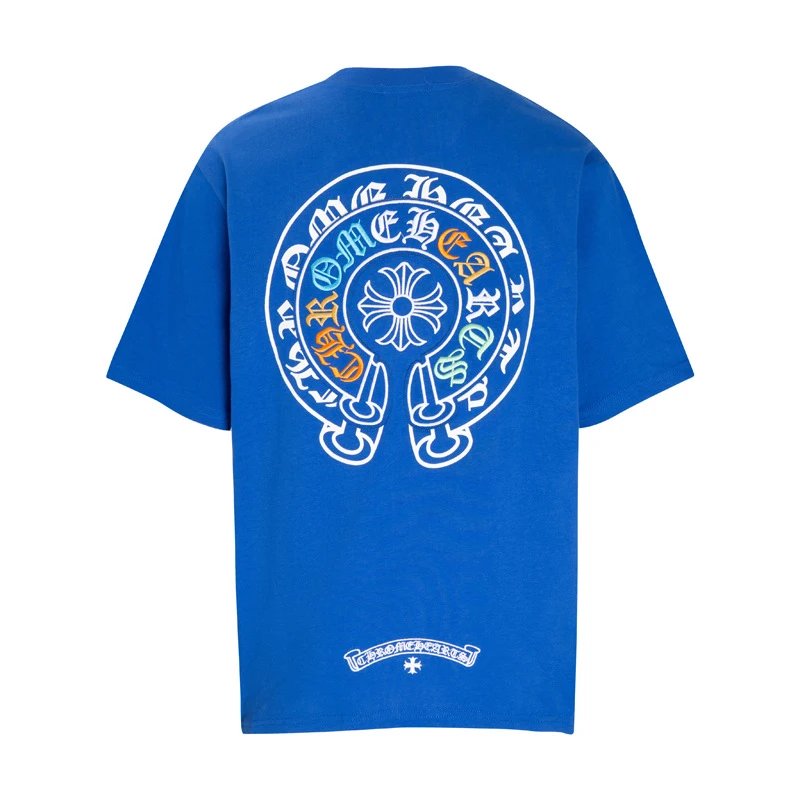 Chrome Hearts T-Shirts Graphic Cross Print — 6038 blue