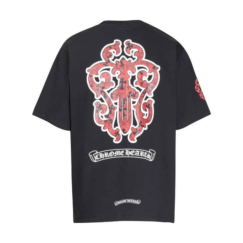 Chrome Hearts T-Shirts Graphic Cross Print — 6049 black