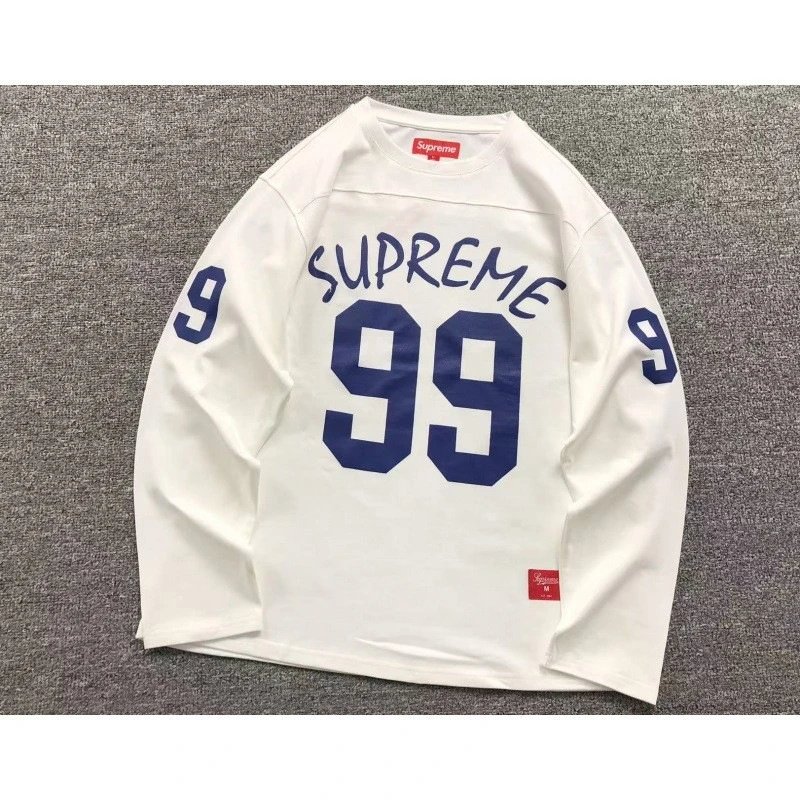 Supreme Hoodies & Sweatshirts Pullover hoodie with vertical back logo print — E571#White