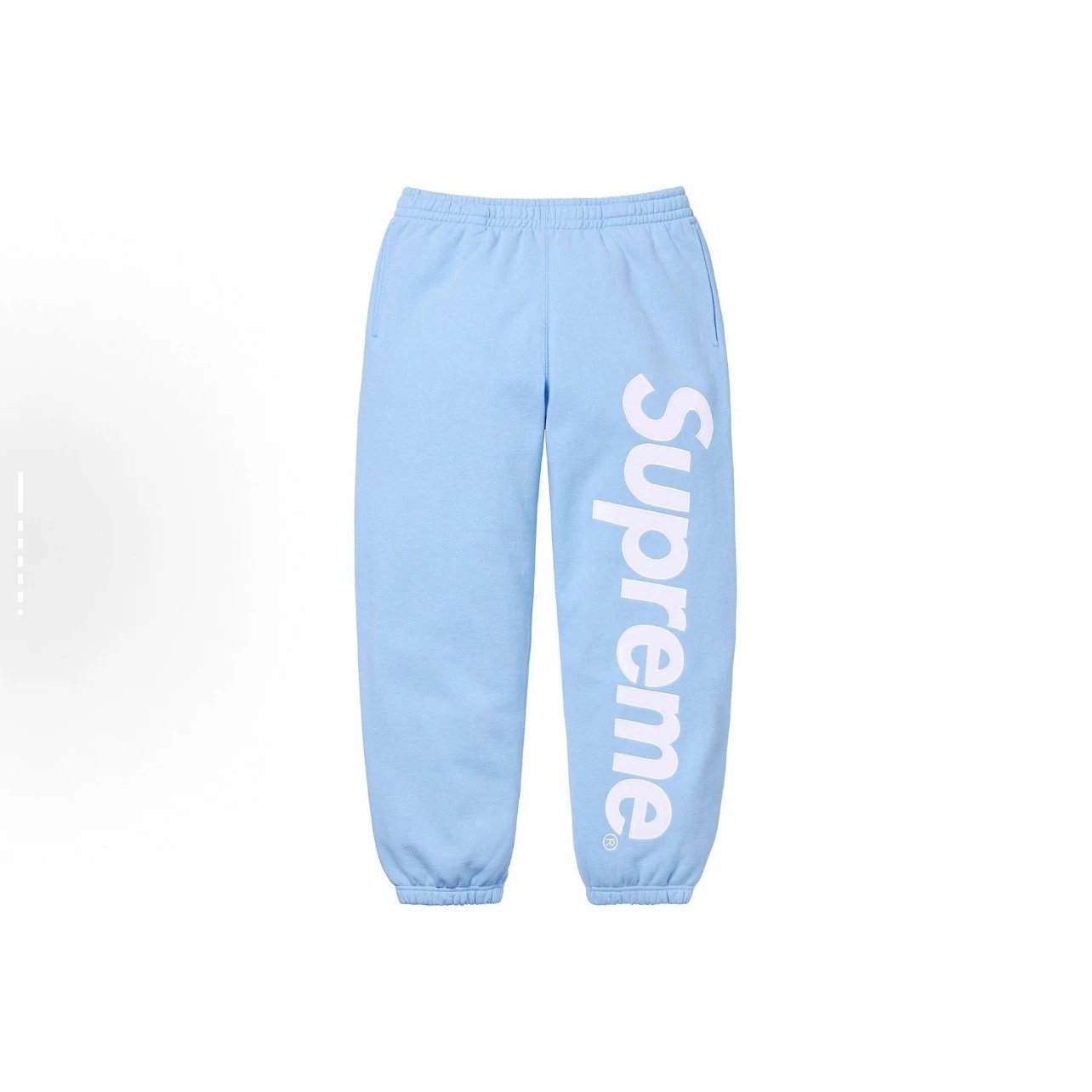 Supreme Hoodies & Sweatshirts Pullover hoodie with vertical back logo print — A 309#Sweatpants, sky blue