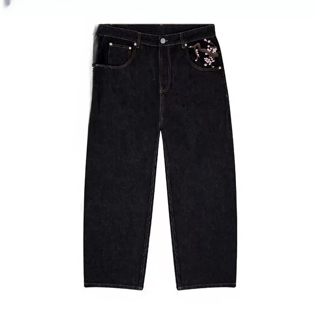 Schutze Jeans Cherry Blossom Embroidered Wide-Leg image 2