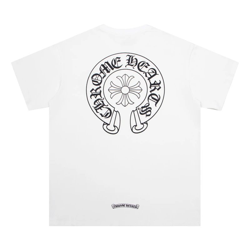 Chrome Hearts T-Shirts Graphic Cross Print — 6012 White Noctilucent