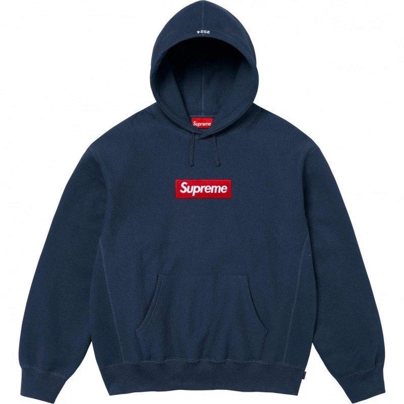 Supreme Hoodies & Sweatshirts Pullover hoodie with vertical back logo print — Navy Blue