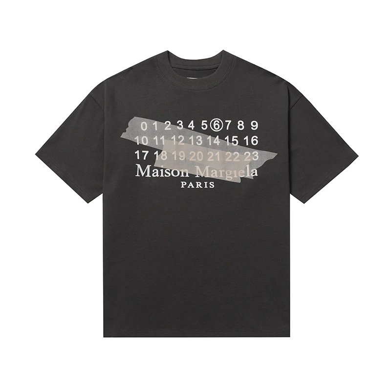 Maison Margiela T-Shirts Short-Sleeve Graphic Print T-Shirt — 609 gray