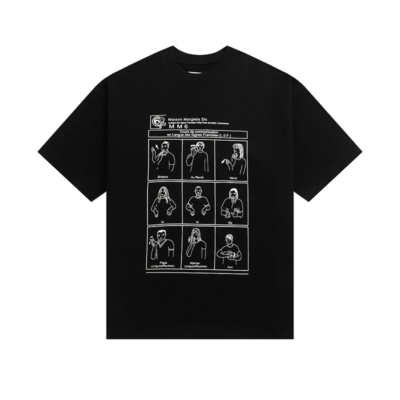 Maison Margiela T-Shirts Short-Sleeve Graphic Print T-Shirt — 625 black
