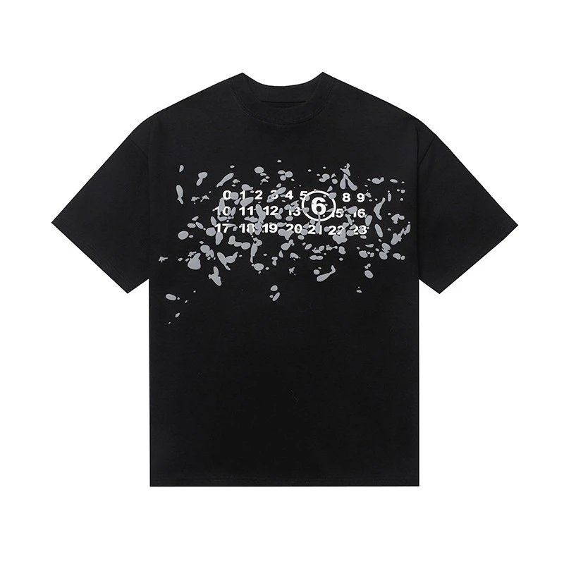 Maison Margiela T-Shirts Short-Sleeve Graphic Print T-Shirt — 611 Black