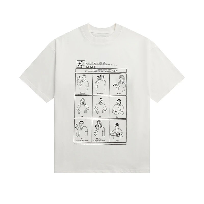 Maison Margiela T-Shirts Short-Sleeve Graphic Print T-Shirt — 625 White
