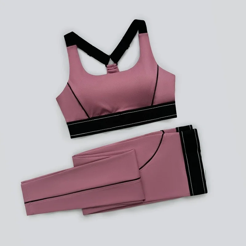 Yoga clothing set for women, adjustable anti-pilates sports bra, fitness clothing two-piece set, breathable and thin *No quality issues, no return without reason