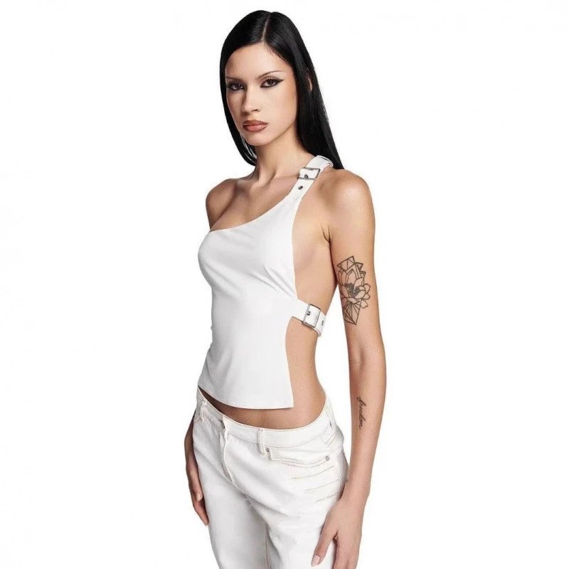 Athletic Silver Square Clasp Top