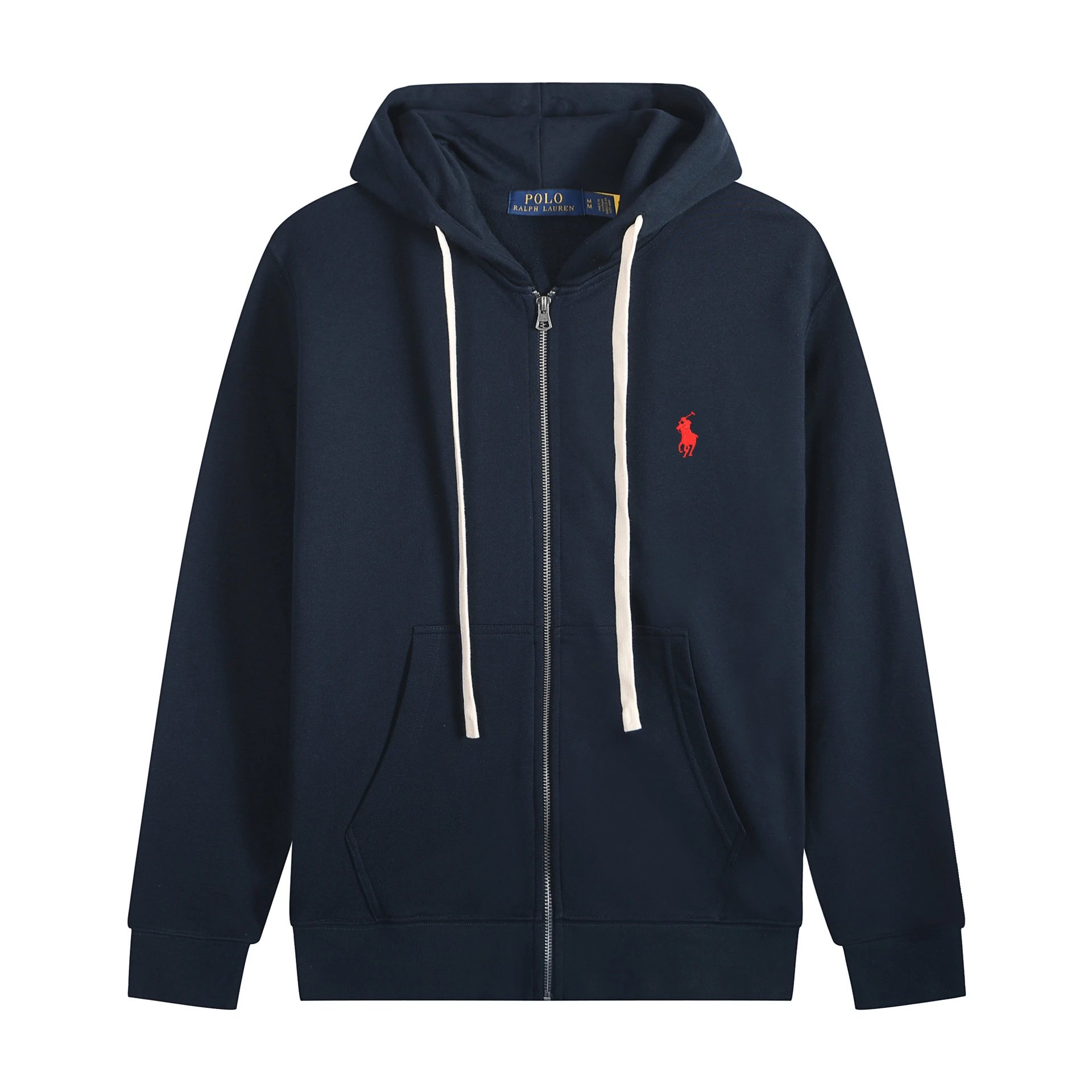 White Cord Zipper Treasure Blue Red Label