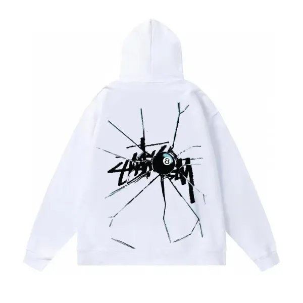 Stüssy Shattered Glass 8-Ball Hoodie White - 1