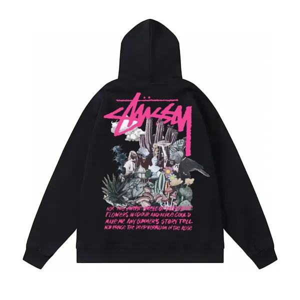 Stüssy Floral Collage Hoodie Black - 1
