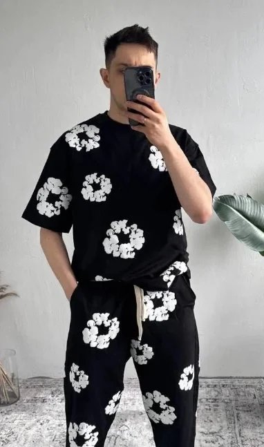 Gallery Dept Floral Print Short-Sleeve Shirt and Shorts Set Black - 11