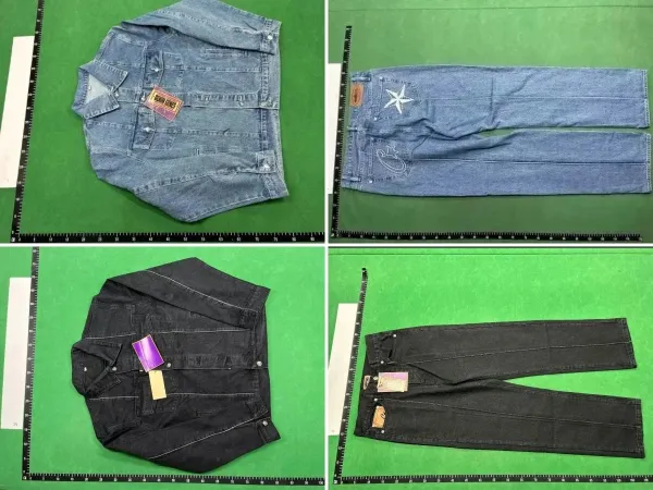 Corteiz Denim Jacket Black with Embroidered C Star Logo - 3