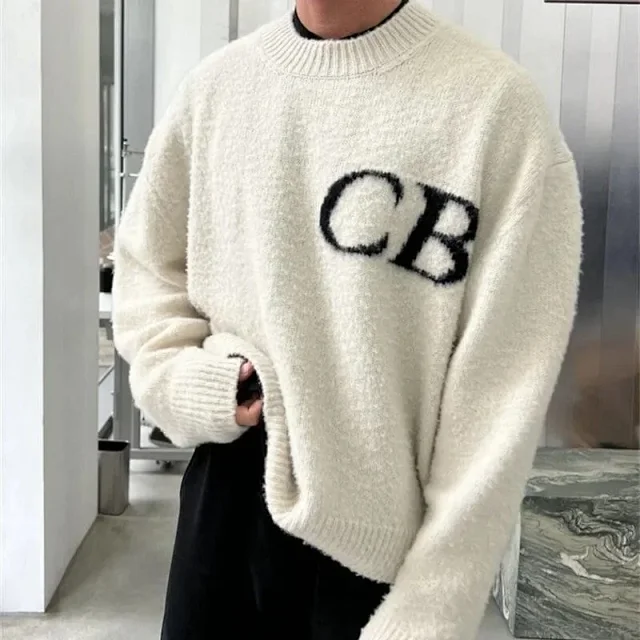 Cole Buxton Knitwear CB Logo Crewneck Knit Sweater product detail image 5