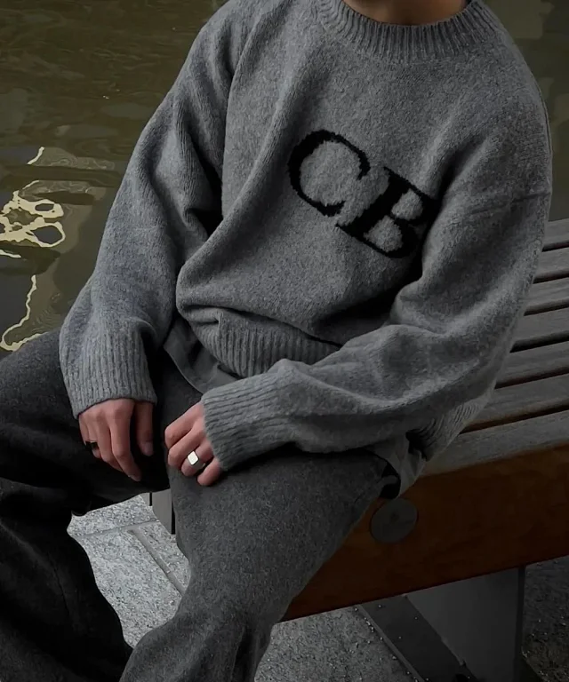 Cole Buxton Knitwear CB Logo Crewneck Knit Sweater product detail image 6