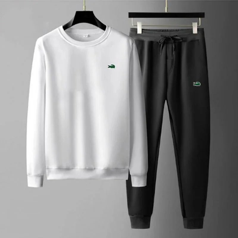 Lacoste Classic Crewneck Sweatshirt and Jogger Set Navy - 8