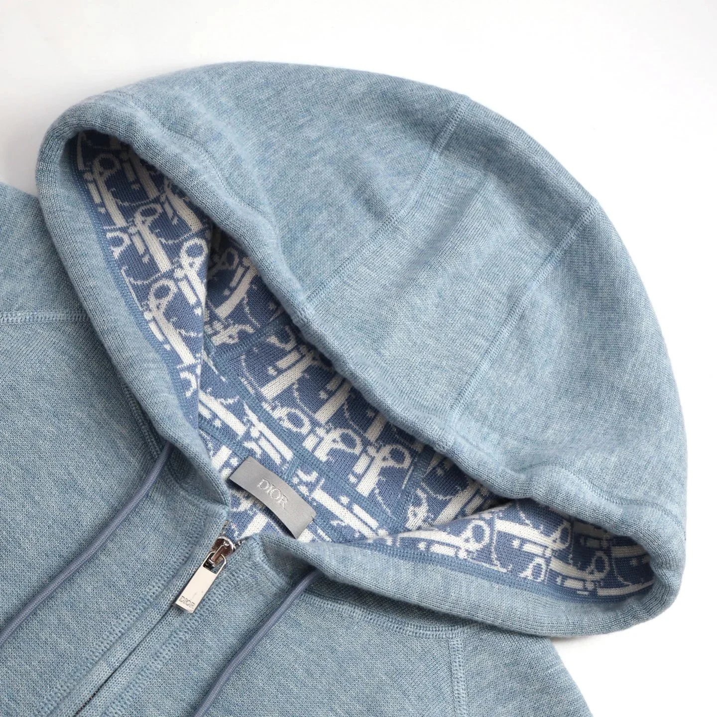 Dior CD Logo Embroidered Off-White Hoodie - 93