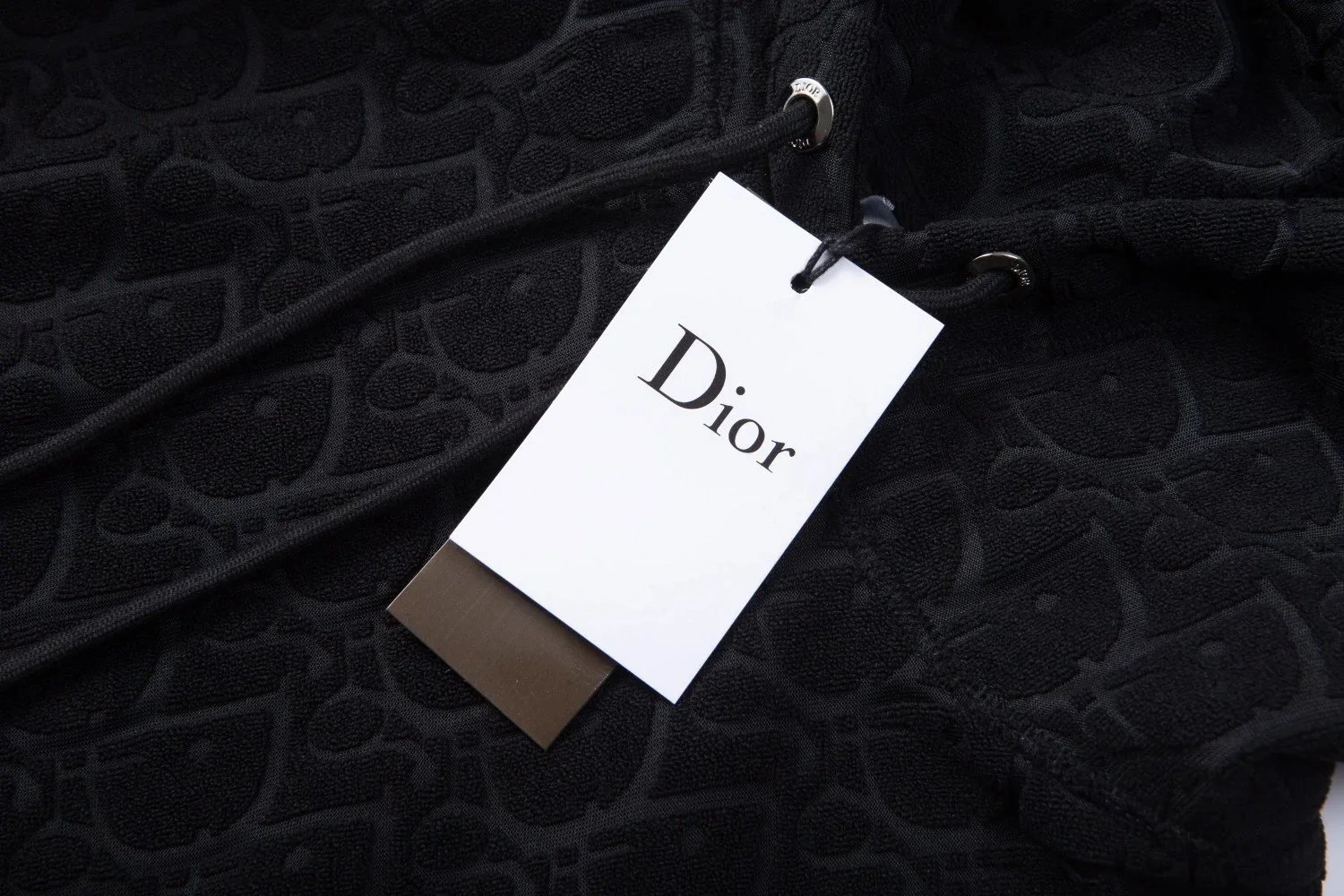 Dior CD Logo Embroidered Off-White Hoodie - 72