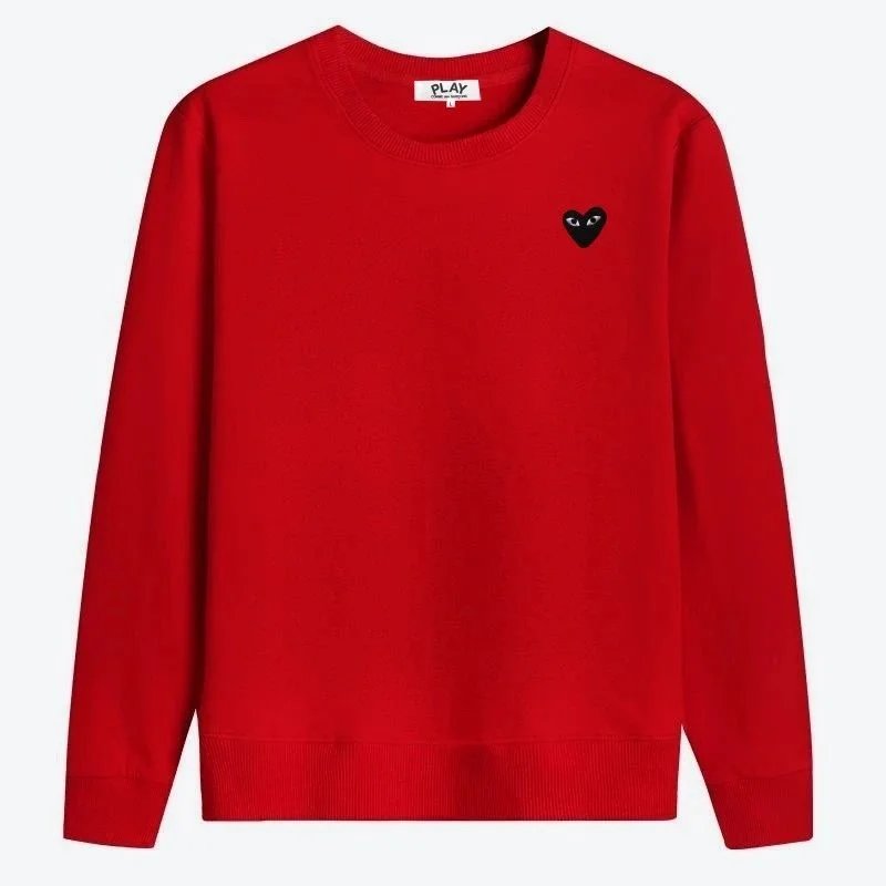 Play Comme des Garçons Red Heart Embroidered Black Sweater - 11