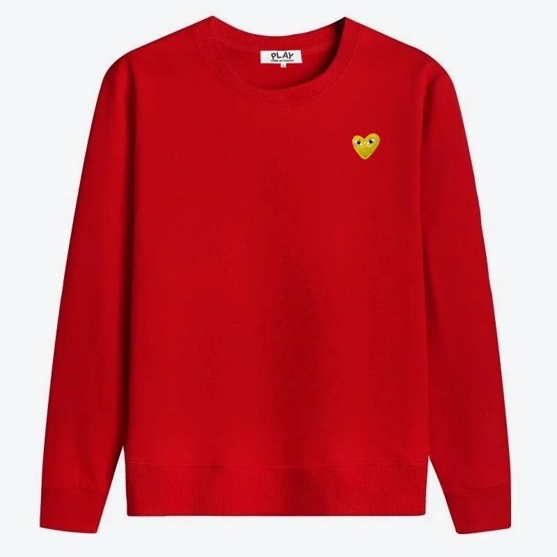 Play Comme des Garçons Red Heart Embroidered Black Sweater - 12