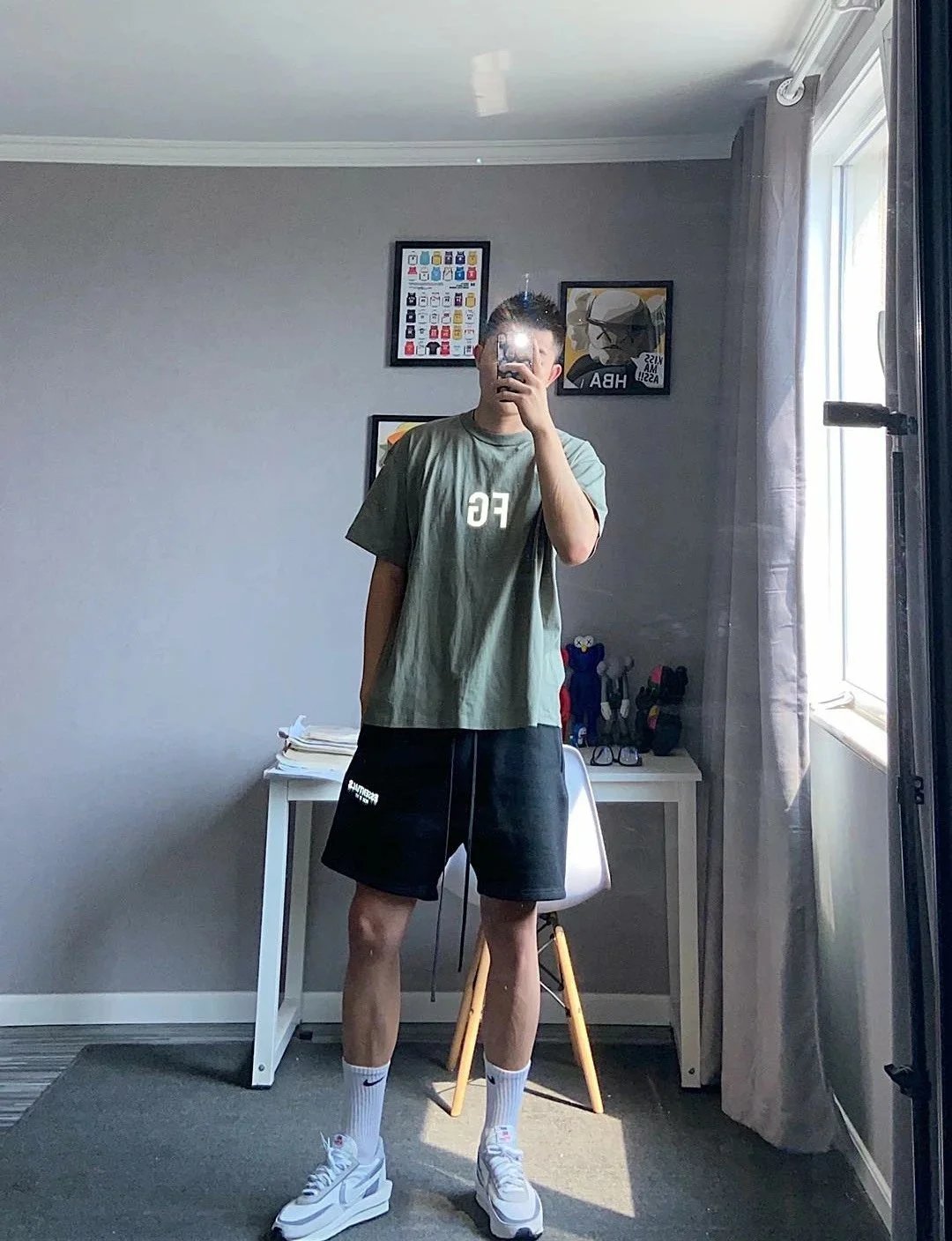 Fear of God Essentials Logo-Print Heather Gray Sweat Shorts - 13