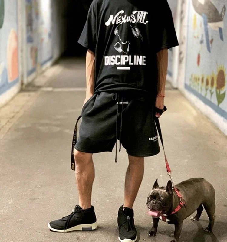 Fear of God Essentials Logo-Print Heather Gray Sweat Shorts - 14