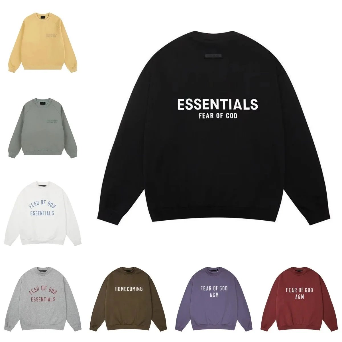 Fear of God Essentials Black Crewneck Sweater