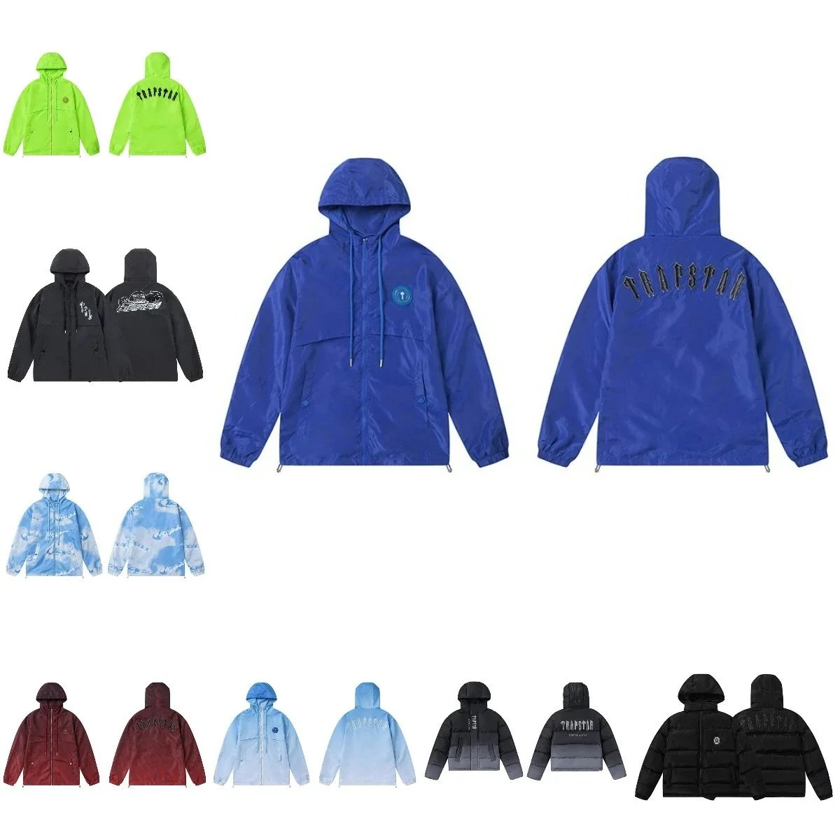 Trapstar Blue Hooded Windbreaker Jacket