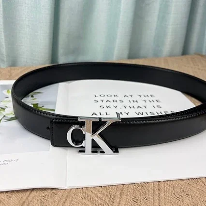 Unbranded Belts Black belt with CK letter buckle product detail image 5