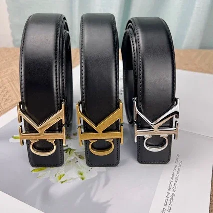 Unbranded Belts Black belt with CK letter buckle product detail image 2
