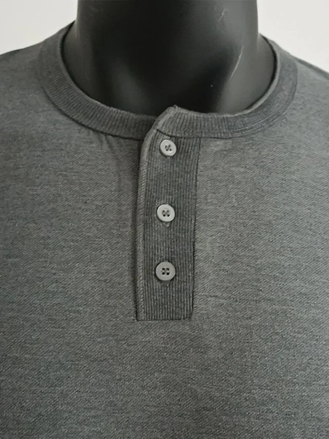 Unbranded T-Shirts Long Sleeve Henley T-Shirt product detail image 8