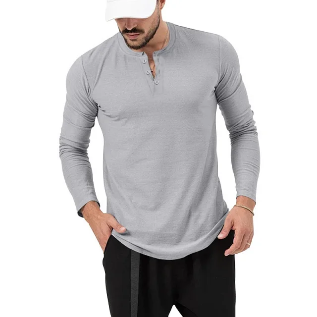 Unbranded T-Shirts Long Sleeve Henley T-Shirt product detail image 13