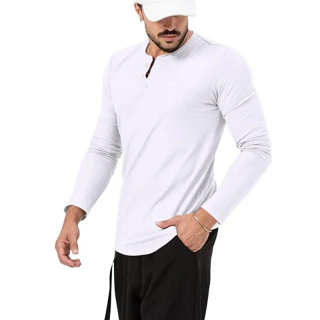 Unbranded T-Shirts Long Sleeve Henley T-Shirt product detail image 31