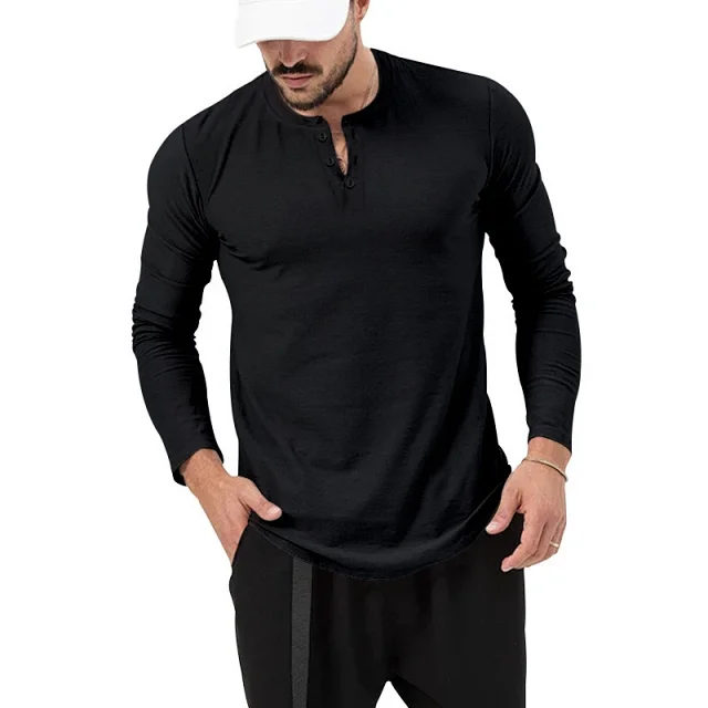 Unbranded T-Shirts Long Sleeve Henley T-Shirt product detail image 25