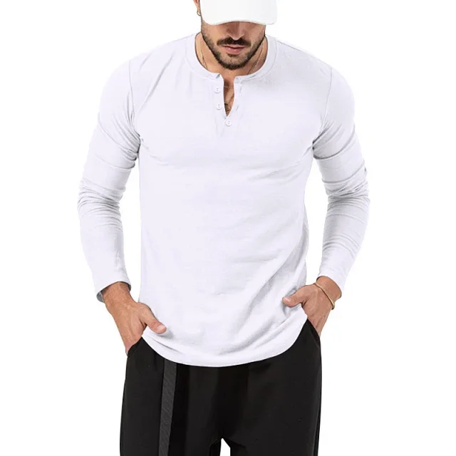 Unbranded T-Shirts Long Sleeve Henley T-Shirt product detail image 32