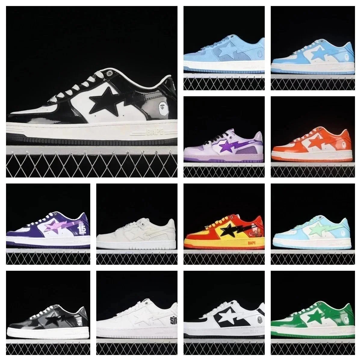 Unisex Patent Leather Star All Match Casual Shoes
