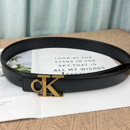 Unbranded Belts Black belt with CK letter buckle product detail image 4