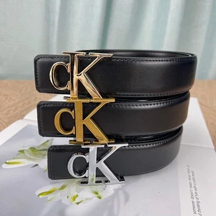 Unbranded Belts Black belt with CK letter buckle product detail image 1