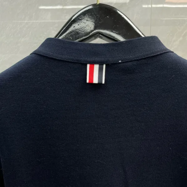 Thom Browne Classic Four-Bar Stripe Gray Cardigan - 26