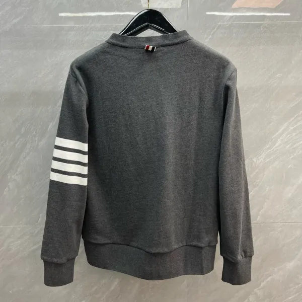 Thom Browne Classic Four-Bar Stripe Gray Cardigan - 19