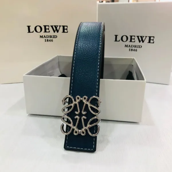 Loewe Anagram Logo Belt Tan Leather Belt - 18