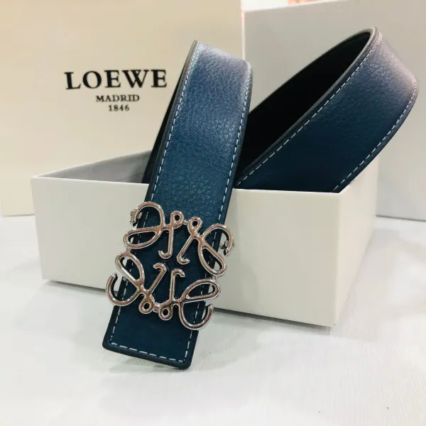 Loewe Anagram Logo Belt Tan Leather Belt - 8