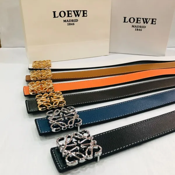 Loewe Anagram Logo Belt Tan Leather Belt - 10