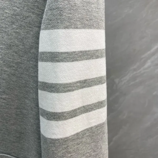 Thom Browne Classic Four-Bar Stripe Gray Cardigan - 7