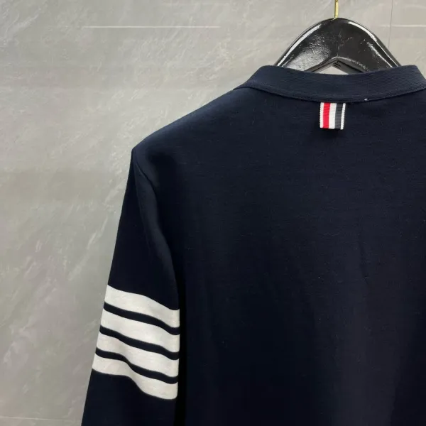 Thom Browne Classic Four-Bar Stripe Gray Cardigan - 25