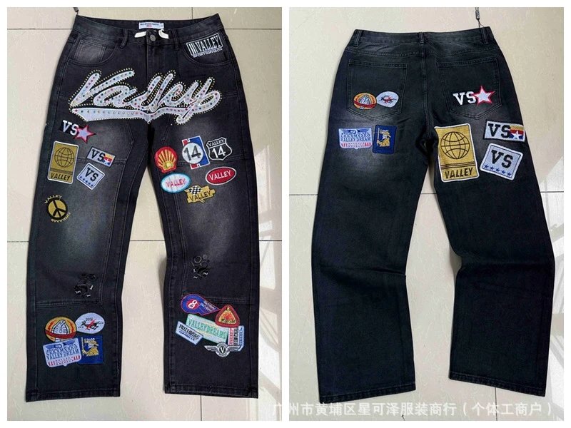 1980s Cargo Denim Pants/Black