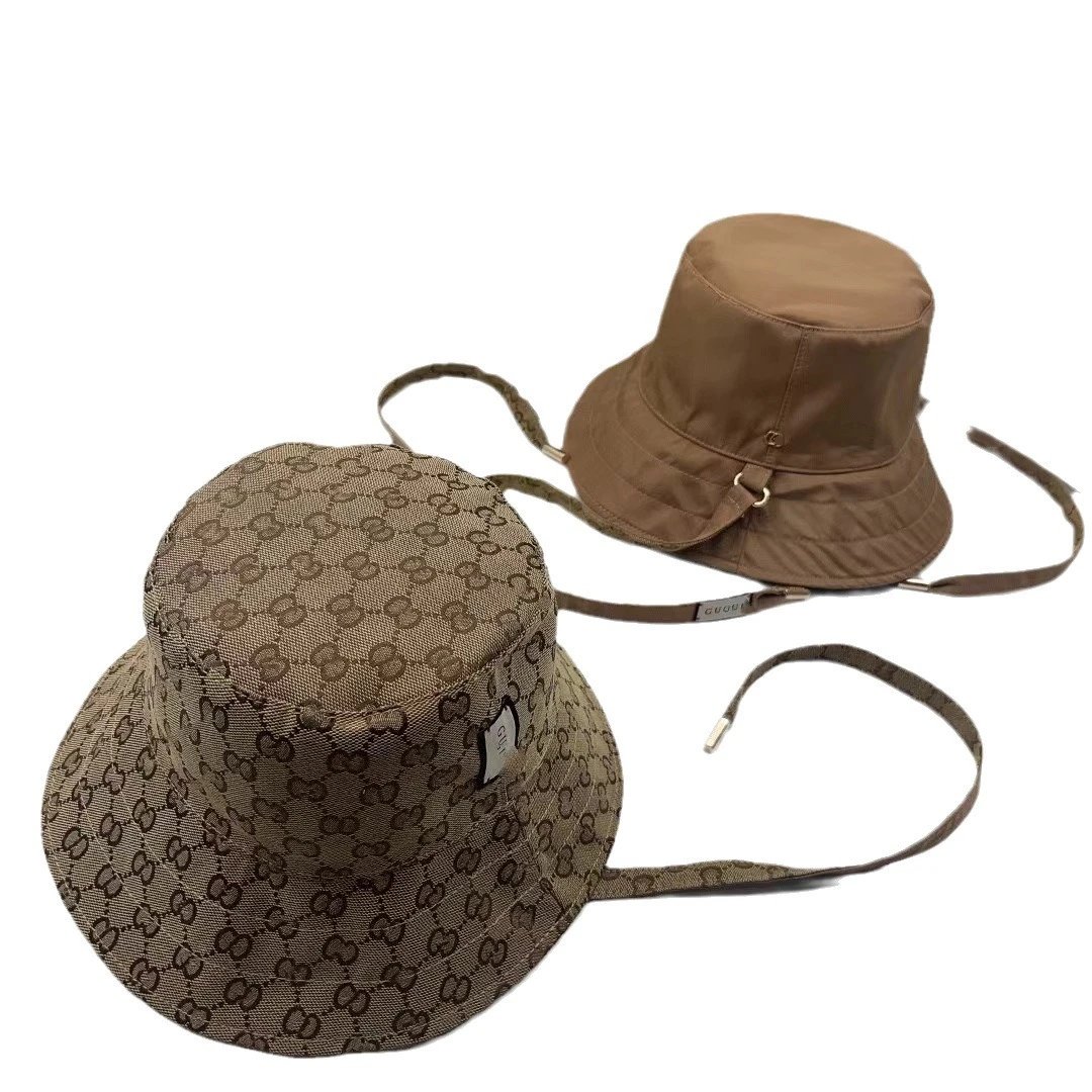 Gucci Reversible GG Monogram Bucket Hat with Chin Strap