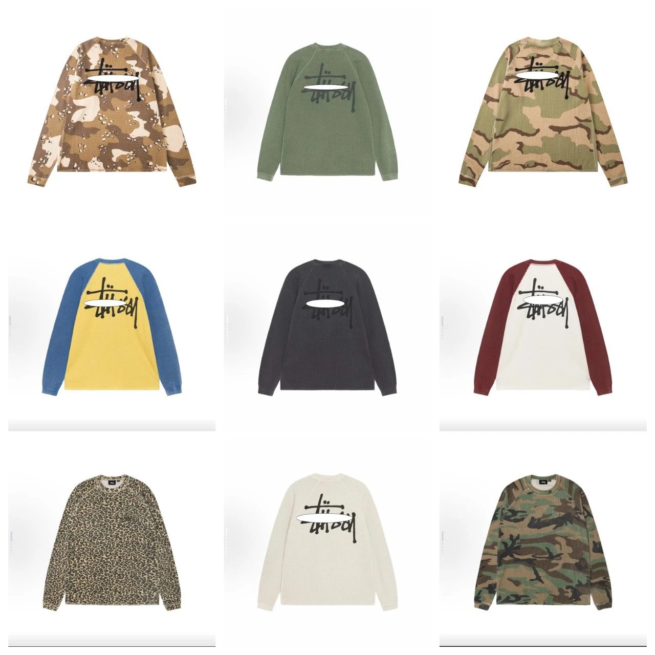 St&uuml;ssy Waffle Knit Long Sleeve Shirt with Back Logo